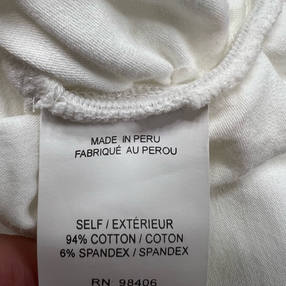 NWOT Theory white Andreani encance ruched sides tank top. - Picture 6 of 6